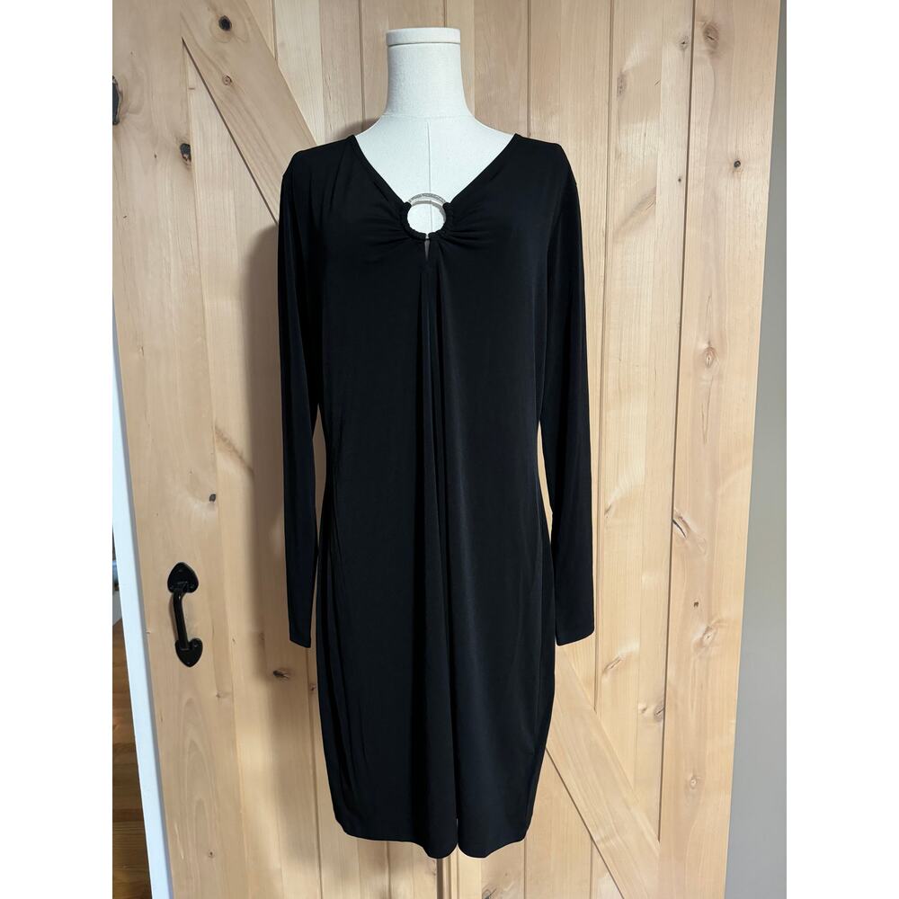 Michael Kors | NWT Center Front Ring Cutout Long Sleeve Black Dress | Size XL